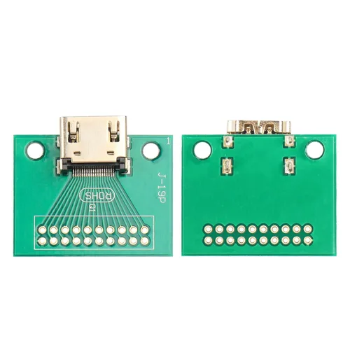 Vista 3 de 5 unids 19Pin HDMI hembra Breakout PCB Junta 0.10 in Pin de ángulo
