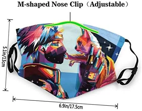 Vista 2 de Cubrebocas de anime japonés ajustable lavable reutilizable para niños
