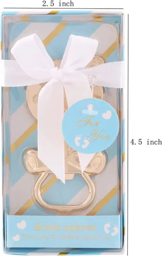 Vista 4 de Paquete de 24 abridores de botellas de oso para invitados de baby shower, abridor de botellas de cerveza de metal para recuerdos de baby shower