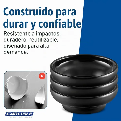 Vista 7 de Carlisle FoodService Products 087503 Plato de salsa de melamina, 5 oz de capacidad, negro (caja de 48)