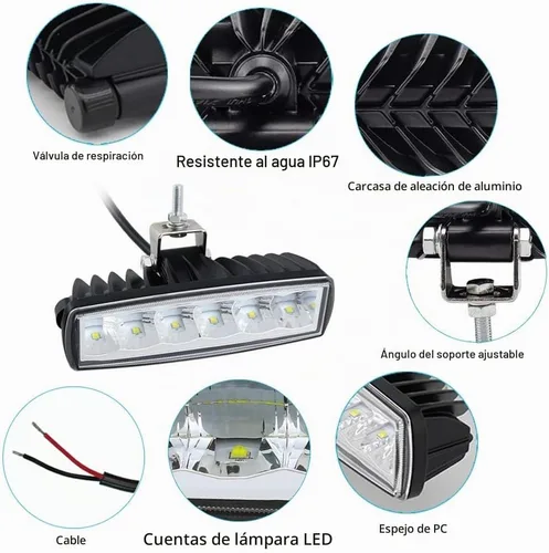 Vista 3 de STDYSUN Luces LED azules antiniebla de conducción para carretilla elevadora, luces de seguridad, 2 unidades, 30 W, 6 pulgadas, impermeables, luces