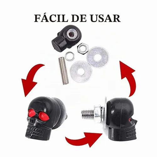 Vista 5 de Tornillos universales para placa de matrícula de automóvil y motocicleta, tornillos de marco de matrícula 3D de acero inoxidable con diseño de Negro
