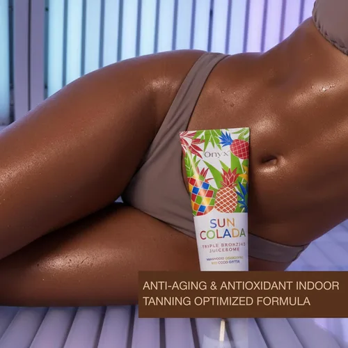 Vista 5 de Onyx Suncolada Loción bronceadora triple para cama de bronceado - Acelerador de bronceado oscuro interior con bronceador Fórmula