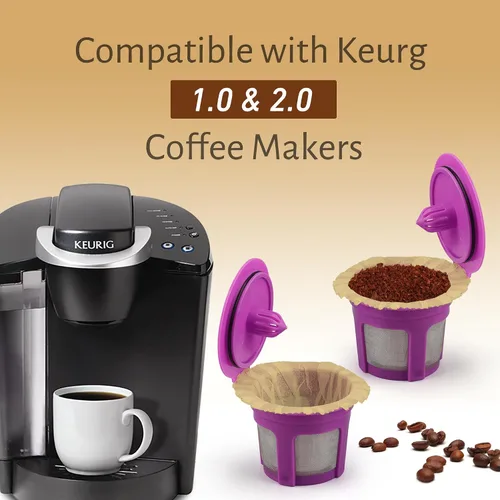 Vista 2 de Irmidi 100 filtros de papel desechables K Cup para Keurig 1.0 y 2.0, naturales