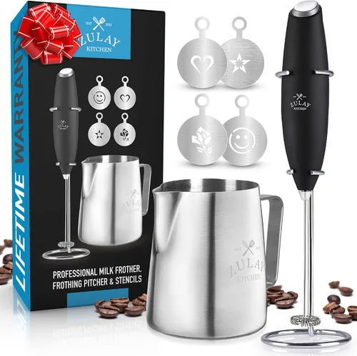 Vista 43 de Varita de espumador de leche mini y potente – Potente espumador de café de mano, mezclador de bebidas operado con batería – Tamaño de bolsillo