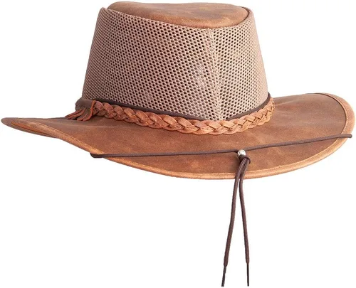 Vista 3 de American Hat Makers Breeze Mesh Sun Hat Hombre y Mujer - Sombrero de cuero para exteriores