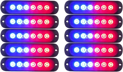 Vista 9 de Xprite 10 luces estroboscópicas de emergencia, ámbar de 6 LED de montaje en superficie, luces estroboscópicas intermitentes, función