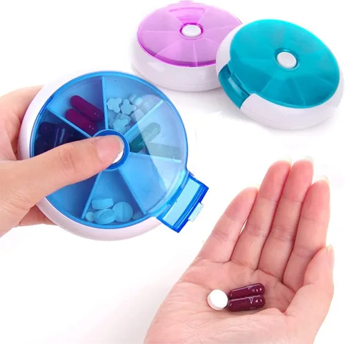 Vista 8 de Organizador de pastillas de 3 piezas, pastillero de viaje para bolso, estuche portátil de medicamentos, pastillero semanal pequeño
