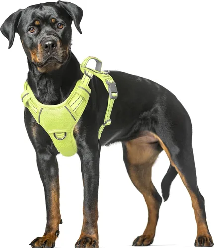 Vista 42 de BARKBAY Arnés para Perro Sin Tirones Talla Grande Arnés Reflectante para Perro con Clip Frontal y Asa de Control Fácil para Caminar Entrenar Correr