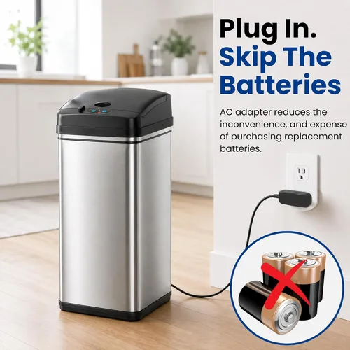 Vista 5 de iTouchless - Contenedor de basura de 4 galones con sensor, filtro de olor AbsorbX y ambientador de aire