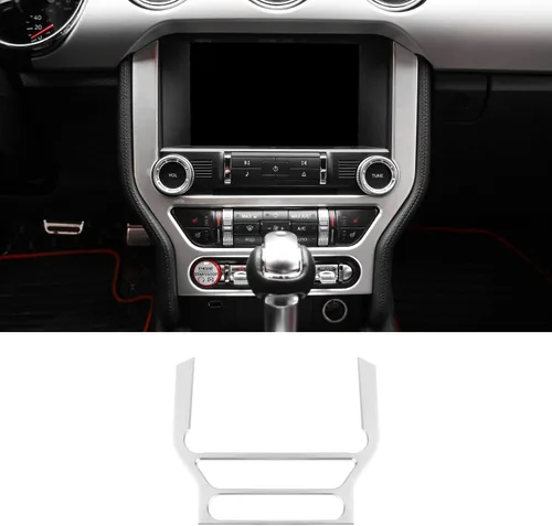 Vista 10 de CheroCar para Ford Mustang - Cubierta de Marco de Pantalla de Navegación para Consola Central, Decoración Interior Compatible con Ford Mustang