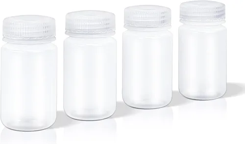 Vista 10 de DEMORA Botellas de plástico pequeñas de 4 onzas con tapas, botellas de viaje herméticas recargables de boca ancha para artículos de tocador