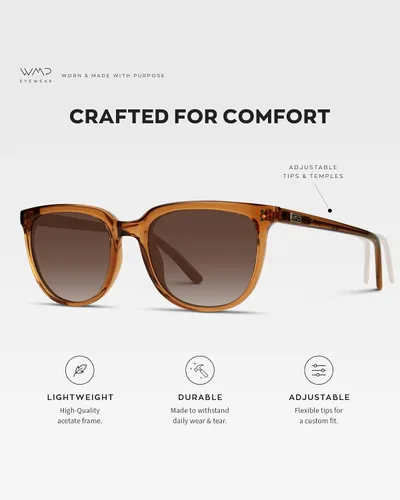 Vista 7 de WearMe Pro WMP Eyewear - Gafas de sol polarizadas clásicas retro planas cuadradas unisex