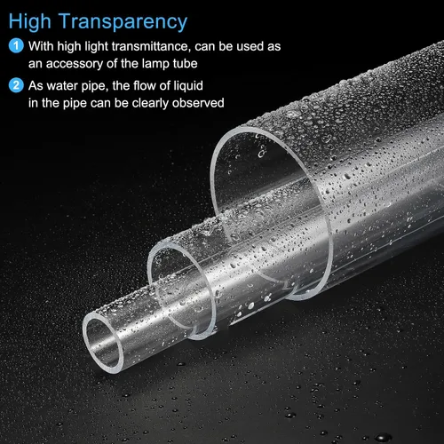 Vista 5 de MECCANIXITY Tubo acrílico transparente rígido redondo tubo 0.157 in (5/32") ID 0.315 in (5/16") OD 10" para lámparas y linternas, sistema
