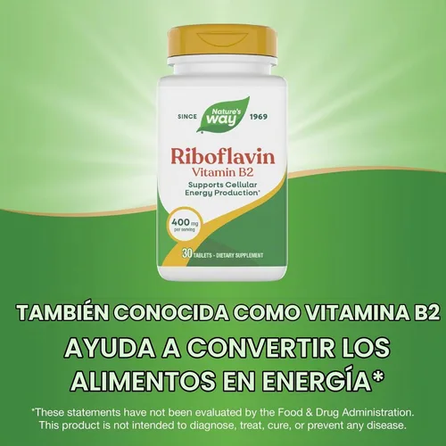 Vista 4 de Terapia enzimática Riboflavina Vitamina B2, 400 mg por porción