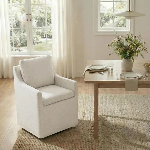 Vista 18 de KISLOT Juego de 1 sillas de comedor tapizadas con funda lavable