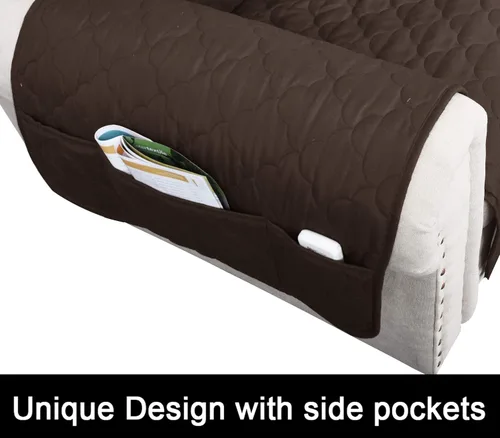 Vista 6 de CHHKON Funda de sofá 100% impermeable para mascotas, protectores de muebles para sofás, fundas de sofá para perros, funda de sofá con bolsillos