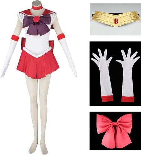 Vista 2 de OURCOSPLAY Conjunto de 6 piezas de disfraz de cosplay de Hino Rei para mujer