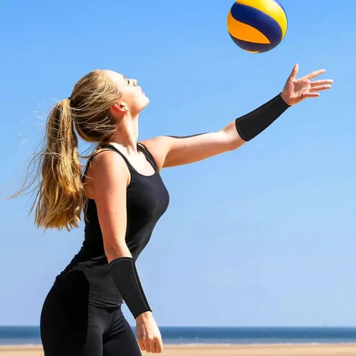 Vista 8 de TOBWOLF 1 par de mangas de brazo de voleibol, mangas de compresión de voleibol, mangas de antebrazo deportivas, mangas de antebrazo para pasar