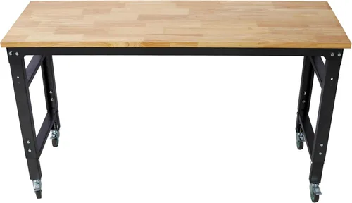 Vista 11 de Banco de trabajo ajustable de 48 pulgadas con ruedas, mesa de trabajo resistente de 2000 libras, banco de herramientas de taller, metal con parte