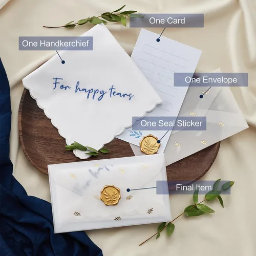 Vista 2 de Regalos para madre de la novia, lágrimas felices, pañuelo de boda, algo azul para la novia en la boda