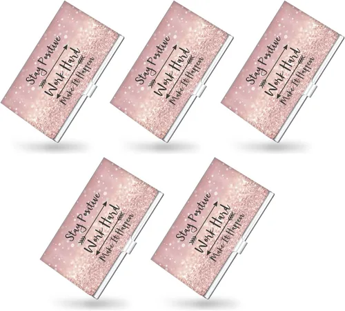 Vista 26 de Paquete de 2 soportes para tarjetas de visita, estuche para tarjetas de visita de color para hombres y mujeres, organizador ultradelgado de metal