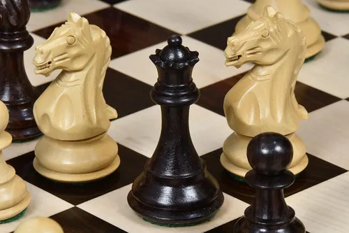 Vista 8 de Fierce Knight Staunton Wooden Chess Pieces – 3.5" King in Indian Rosewood & Boxwood for Tournament and Collector Use