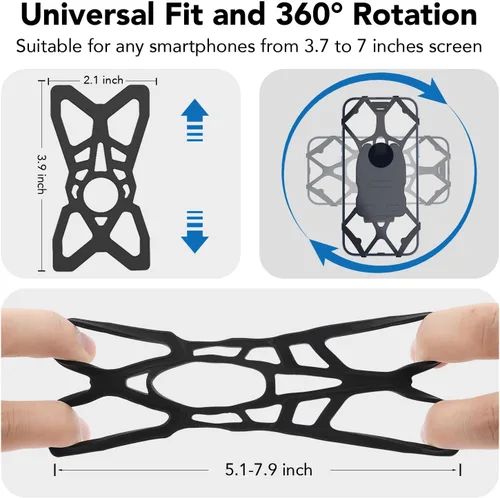 Vista 5 de Soporte de enchufe para bicicletas, motocicletas, scooters, manillar de cinta de correr, soporte de teléfono de bicicleta para enchufe básico