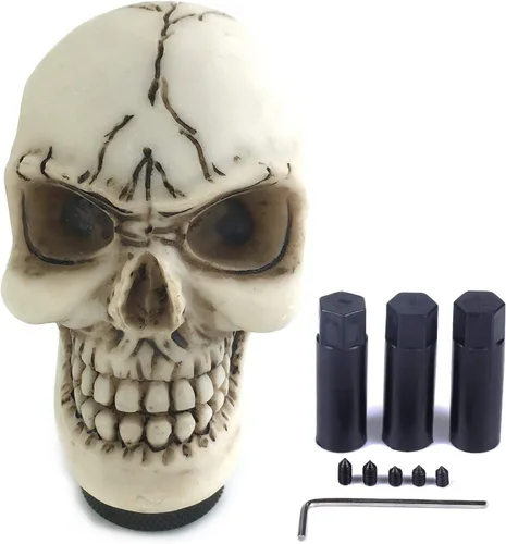 Vista 10 de Pomo de palanca de cambios manual de cabeza de calavera pequeña Negro