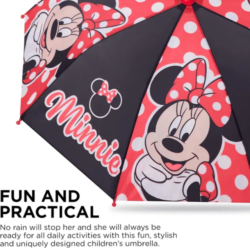 Vista 4 de Disney Paraguas y deslizadores para niños Minnie MouseMoanaVampirina - Conjunto de ropa de lluvia para niños pequeños y niñas pequeñas para edades