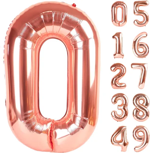 Vista 106 de Globo negro de 40 pulgadas con números del 0 al 9 (cero-nueve), globo de cumpleaños de gran tamaño, globo de helio de aluminio con números grandes
