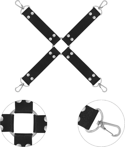 Vista 6 de Rbenxia 12 piezas de kits de restricciones BDSM Bondage para el sexo, esposas de fetiche, esposas de tobillo, collar, venda para los ojos, látigo