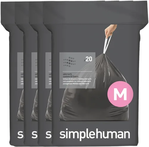 Vista 37 de simplehuman Forro para bote de basura de ajuste personalizado, 45 litros/12 galones, 20 unidades (paquete de 2)