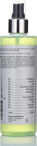Vista 4 de Advanced Clinicals Tónico facial purificador de niebla facial con control de aceite. Aceite de árbol de té hidratante no graso, tóner de hamamelis