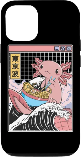 Vista 28 de Axolotl Eating Ramen Kanagawa Wave Kawaii Anime Vaporwave Case for iPhone 17