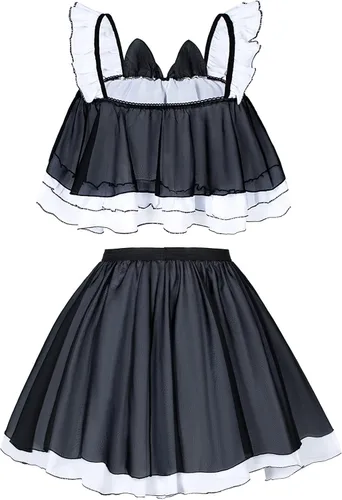Vista 4 de Disfraz de princesa de anime para sirvienta disfraz de cosplay de orejas de gato peludo conjunto de calcetines