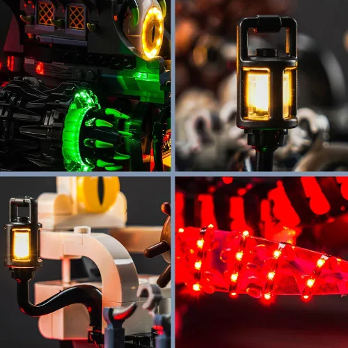 Vista 4 de BrickBling Kit de luz LED compatible con Lego DREAMZzz Nightmare Shark Ship, luz creativa compatible con Lego 71469, no incluye