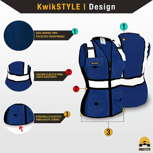Vista 2 de KwikSafety Multi-Color Safety Vest for Women ANSI Class Unrated Hi Vis Vest