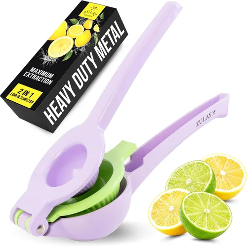 Vista 40 de Zulay Kitchen Exprimidor de hierro fundido, exprimidor de naranja resistente con coladores desmontables para una fácil limpieza, prensa de cítricos