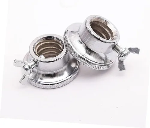 Vista 6 de Toddmomy 2 collares de barra, tuercas de mancuerna, bloqueo de tornillo, abrazadera, anillo de bloqueo universal de metal plateado para rotar