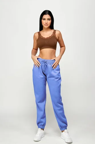Vista 67 de IUUI Pantalones deportivos de cintura alta para mujer, con bolsillos, de algodón, holgados, atléticos