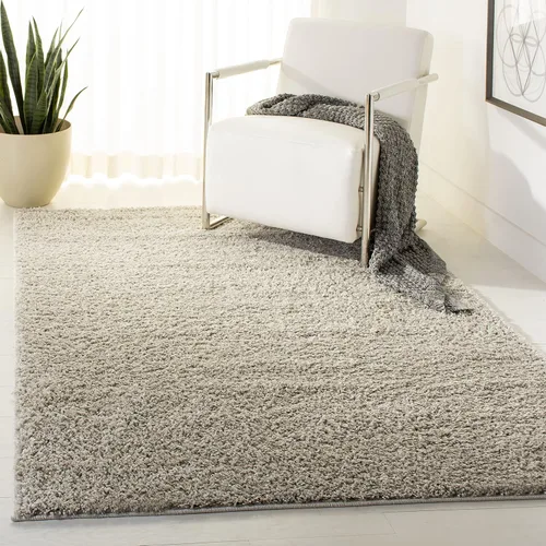 Vista 32 de SAFAVIEH Arizona Shag Collection ASG820A - Alfombra de pasillo, 2 pies 3 pulgadas x 6 pies, color crema, diseño sólido, no desprende pelusa y fácil