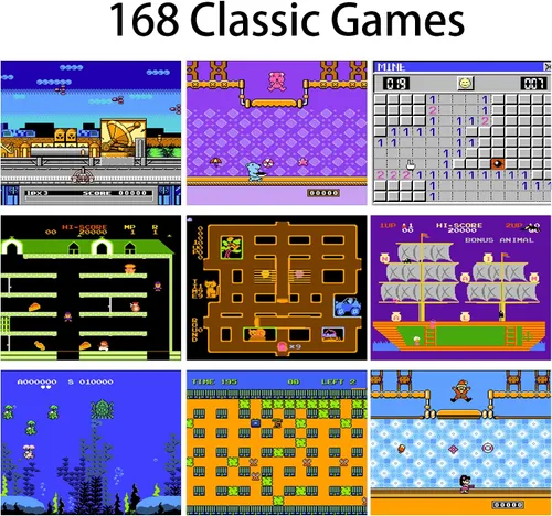 Vista 6 de Funda de Gameboy para iPhone 11 Pro, diseño retro de 36 juegos clásicos, funda de juego con pantalla de video a color para iPhone, cubierta Negro
