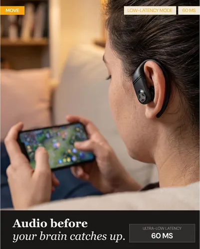 Vista 9 de TREBLAB Auriculares inalámbricos X4 con ganchos para los oídos, batería 253H, micrófono ENC, Bluetooth 5.4, funda de carga USB-C, IPX5 impermeable