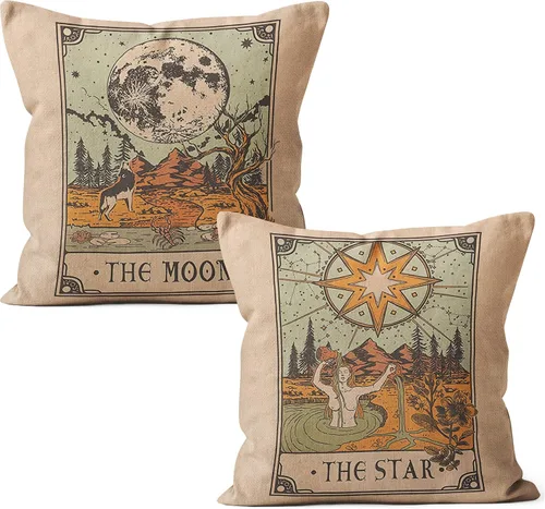 Vista 5 de Juego de fundas de almohada de decoración egipcia, 2 piezas de 18 x 18 pulgadas, funda de almohada de jeroglíficos egipcios antiguos, decoración