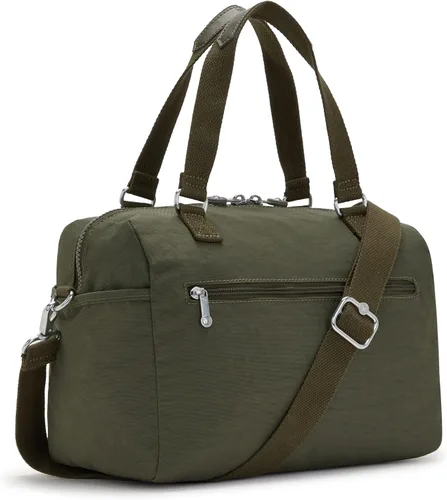 Vista 2 de Kipling Bolso de mano Flora para mujer, ligero, bolso de viaje de nailon, tono verde jade