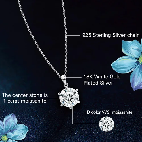 Vista 8 de Gifts for Wife Her Mom Daughter Girlfriend Moissanite Necklace for Wife 1CT-4CT Jewelry for Women Birthday Wedding Anniversay Engagements Christmas