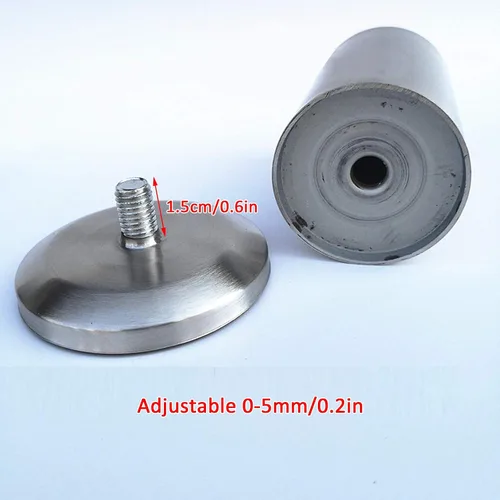 Vista 4 de Patas ajustables para muebles de barra roscada M10, patas de cama de acero inoxidable cepillado, patas de mesa de vidrio, patas de repuesto