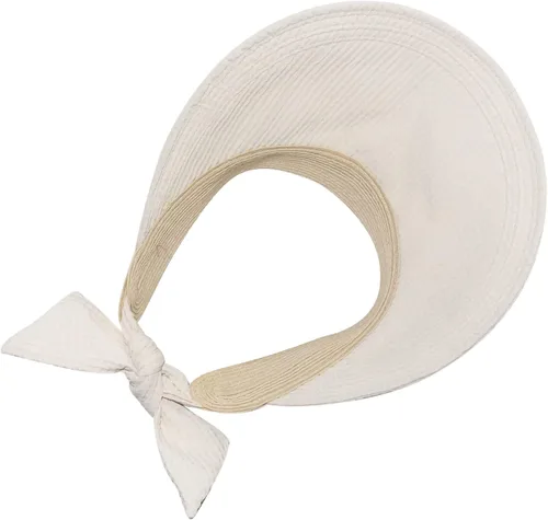 Vista 3 de Sombrero de visera de ala ancha para mujer, para verano, playa, deportes, golf, tenis, plegable