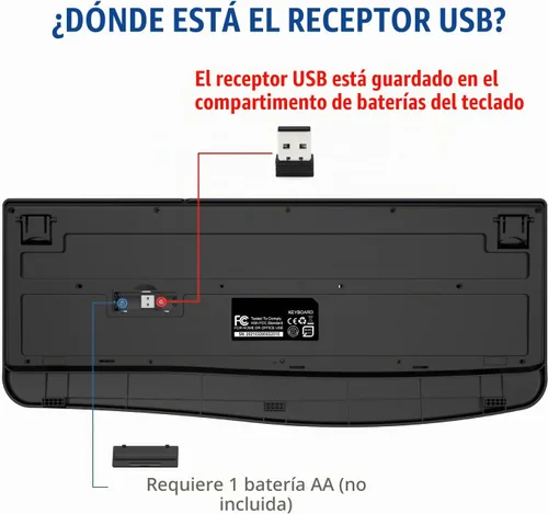 Vista 5 de EDJO Teclado inalámbrico, 2.4G ergonómico de tamaño completo, teclado inalámbrico de computadora con reposamuñecas para Windows, Mac